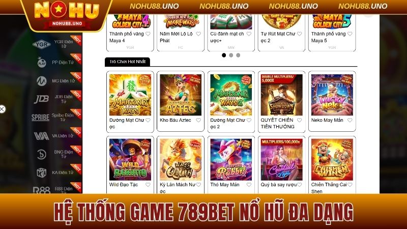 Hệ thống game 789bet nổ hũ đa dạng